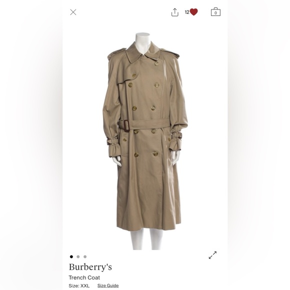 Burberry Beige Double-Breasted Trench Coat - Picture 1 of 10
